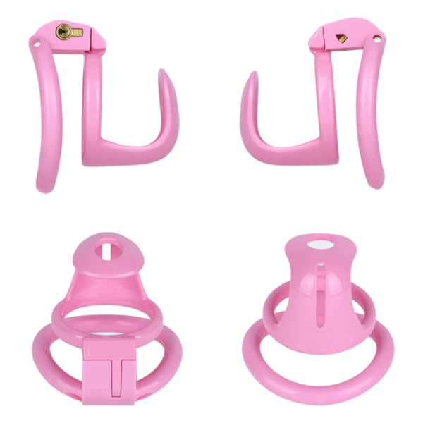 Lightweight Hard Resin Chastity Cage – Black & Pink — product image 8