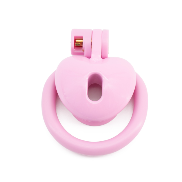 Heart-Shaped Flat & Inverted Chastity Cage – Black / Pink — product image 8