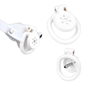 NEW Resin Flat Chastity Cage Set – White — image 1 NEW Resin Flat Chastity Cage Set – White — product image 1