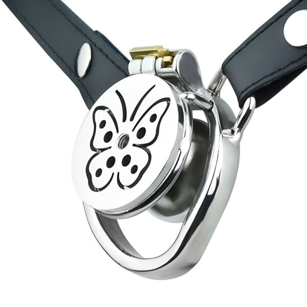 Butterfly Inverted Chastity Cage with PU Belt and Silicone Catheter — product image 10