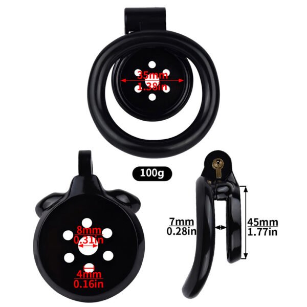 NEW Resin Flat Chastity Cage Set – Black — image 2 NEW Resin Flat Chastity Cage Set – Black — product image 2