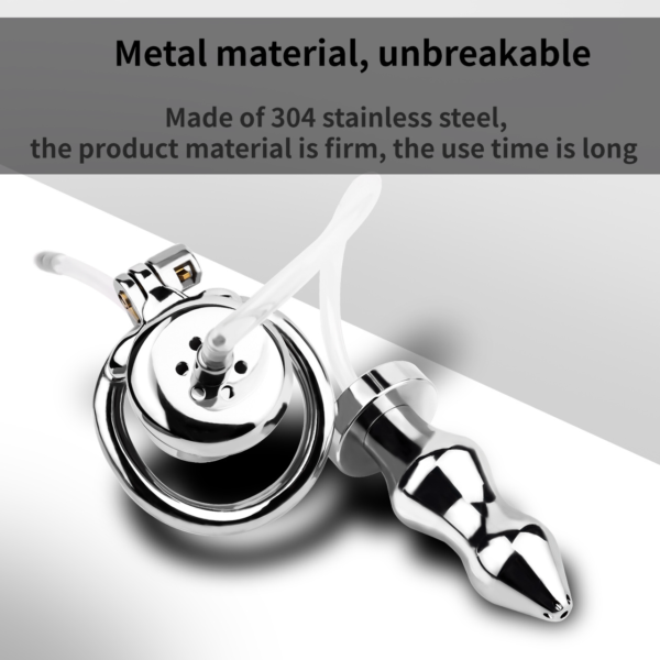 Urethral Inverted Chastity Cage with Detachable Beaded Anal Plug — product image 6