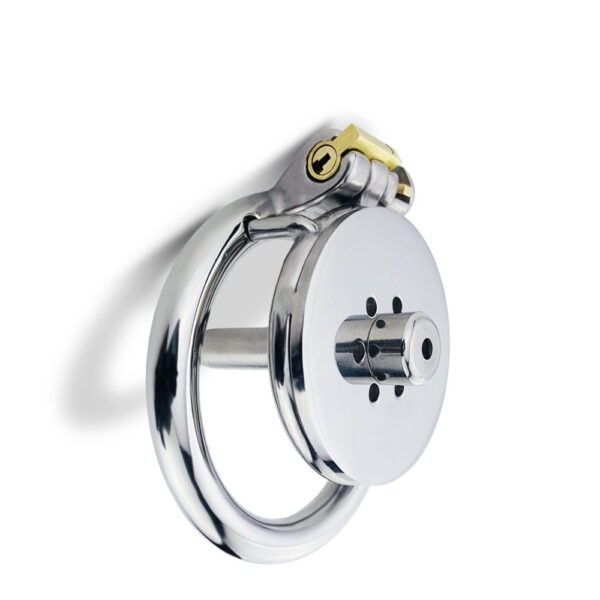 Flat Chastity Cage with Detachable Metal Catheter and Anti-Drop Ring — product image 6