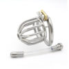 Small Metal Hollowed Chastity Cock Cage with Silicone Catheter — image 2 Small Metal Hollowed Chastity Cock Cage with Silicone Catheter — product image 2