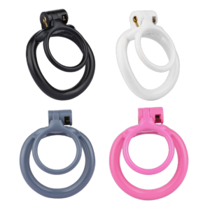 Lockable Resin Cock Ring Chastity Cage – Blue / Black / Pink / White — image 1 Lockable Resin Cock Ring Chastity Cage – Blue / Black / Pink / White — product image 1