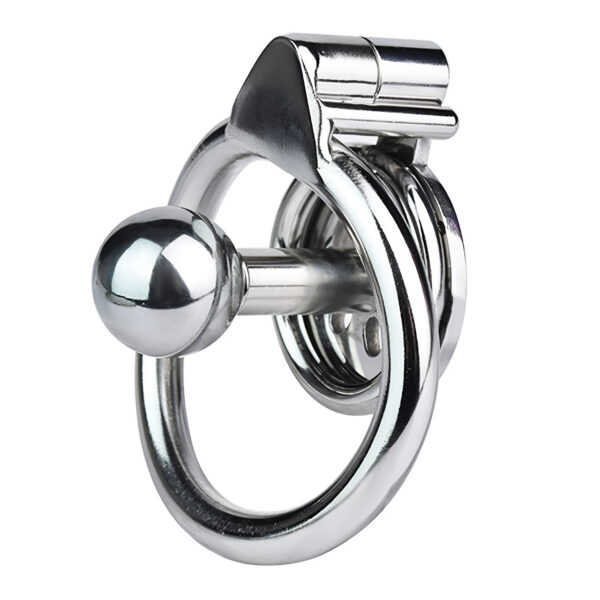 Flat Inverted Chastity Cage with Metal Ball Plug — product image 4