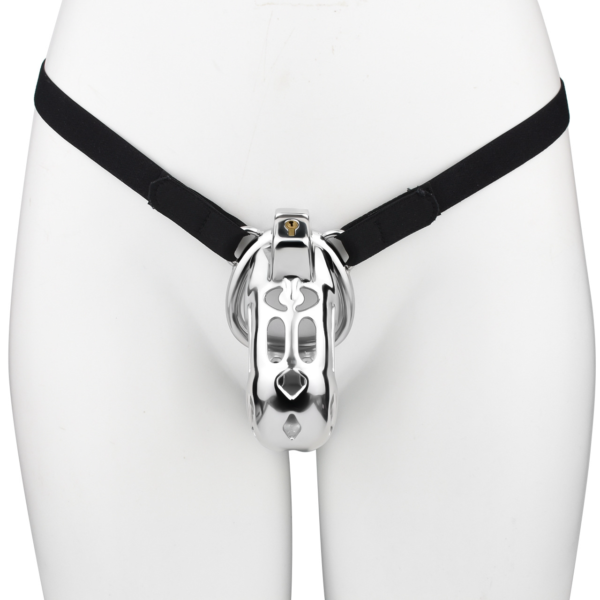 Breathable Metal Chastity Cage with Strap and Anal Plug — image 3 Breathable Metal Chastity Cage with Strap and Anal Plug — product image 3