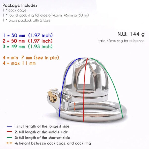 Small Hollowed Metal Chastity Cage with Urine Hole — product image 9
