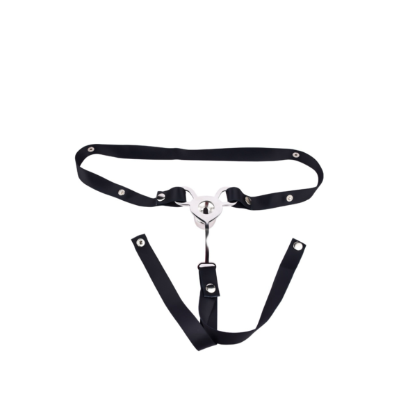 Minimalist Inverted Chastity Cage with Adjustable Nylon Belt — product image 5