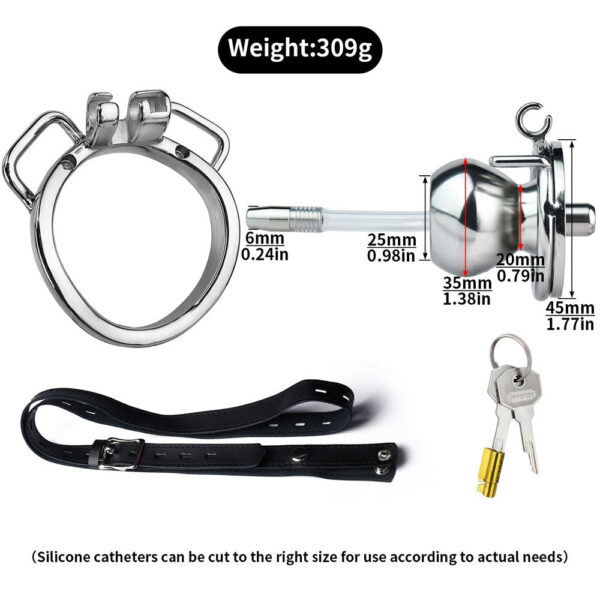 Butterfly Inverted Chastity Cage with PU Belt and Silicone Catheter — product image 20