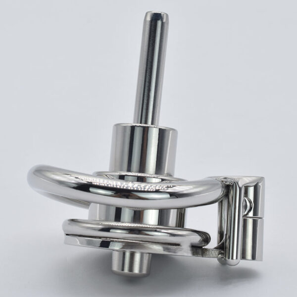 Metal Flat Inverted Chastity Cage with Urethral Catheter – Type B — product image 6