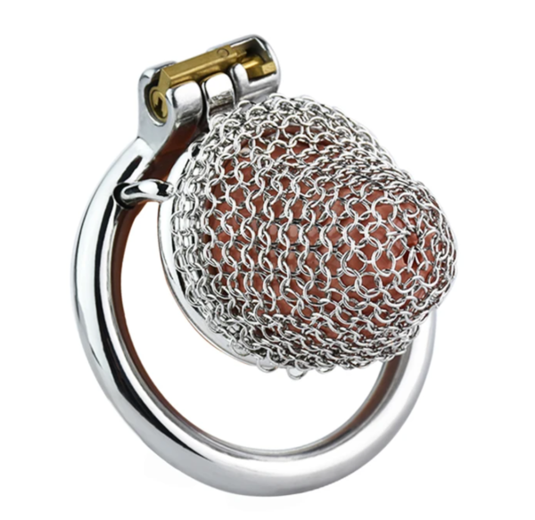 Soft Micro Metal Chastity Cage Hollow Mesh Penis Sleeve – 40mm — image 3 Soft Micro Metal Chastity Cage Hollow Mesh Penis Sleeve – 40mm — product image 3