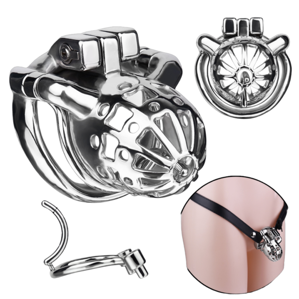 Men’s Stainless Steel PA Locking Chastity Cage — product image 1
