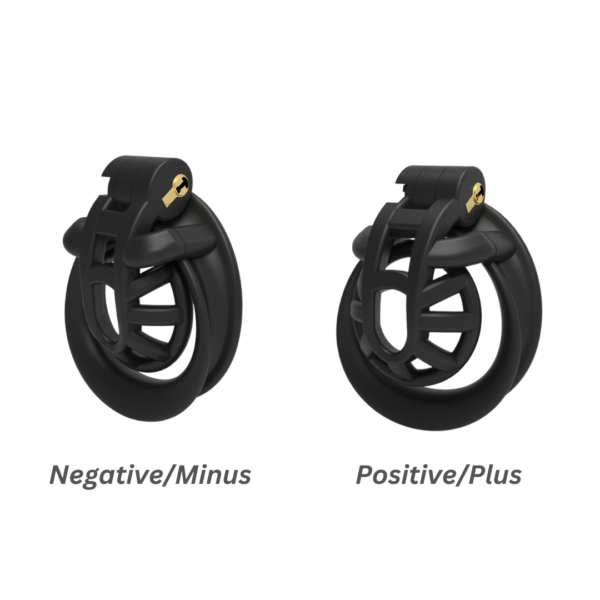 Positive / Negative Resin Chastity Cage Set – Minus / Plus Chastity Device — image 4 Positive / Negative Resin Chastity Cage Set – Minus / Plus Chastity Device — product image 4