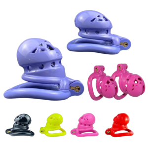 Small Plastic Chastity Cage with 4 Sizes Penis Rings – 5 Colors — image 1 Small Plastic Chastity Cage with 4 Sizes Penis Rings – 5 Colors — product image 1
