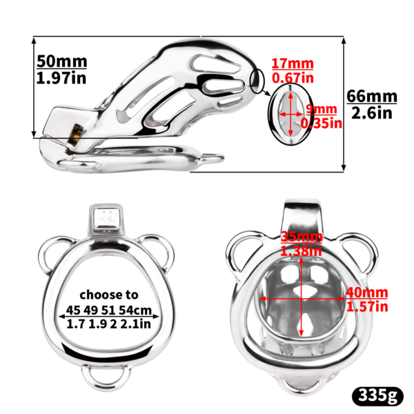 Breathable Metal Chastity Cage with Strap and Anal Plug — image 6 Breathable Metal Chastity Cage with Strap and Anal Plug — product image 6
