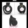 Double-Locked Black Resin Chastity Cage with Removable Cap and Spikes — product image 11