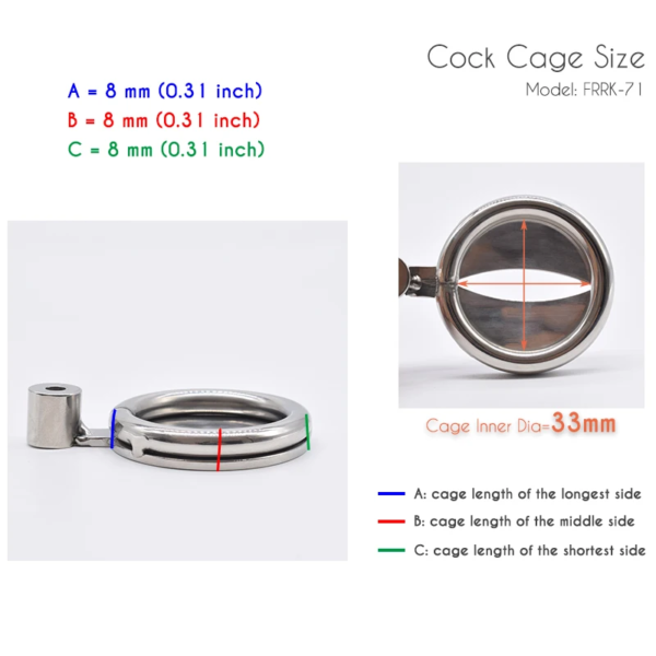 Flat Chastity Cage with Urine Hole / Metal Catheter and Strap — product image 6