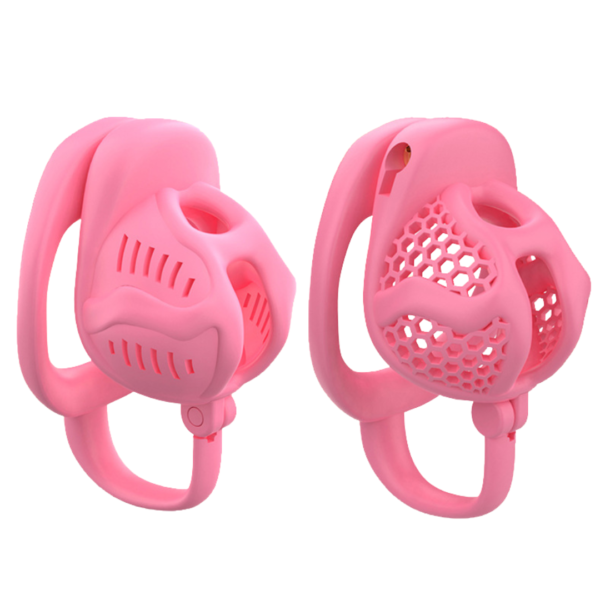 Lightweight Resin Chastity Cage Set – Black / Pink — product image 4
