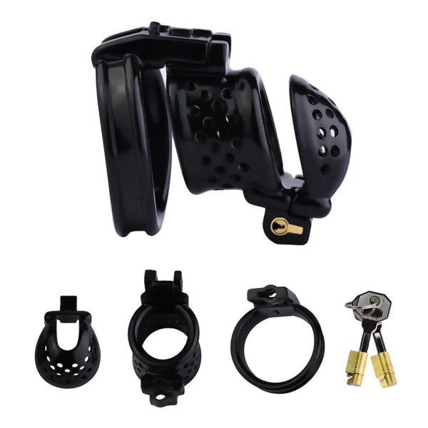 Dual-Lock 3D Printed Resin Chastity Cage with Removable Cap — product image 16