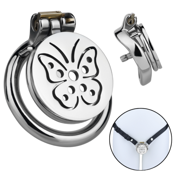 Chic Butterfly Flat Chastity Cage for Sissy — product image 1