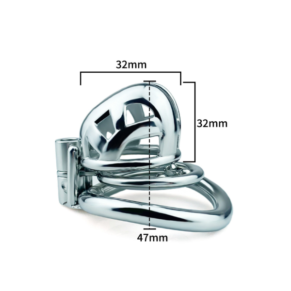 Metal Chastity Cage with Strap – Small / Micro — product image 4