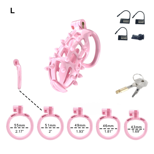 Pink Chastity Cage with Detachable Silicone Spikes — product image 11
