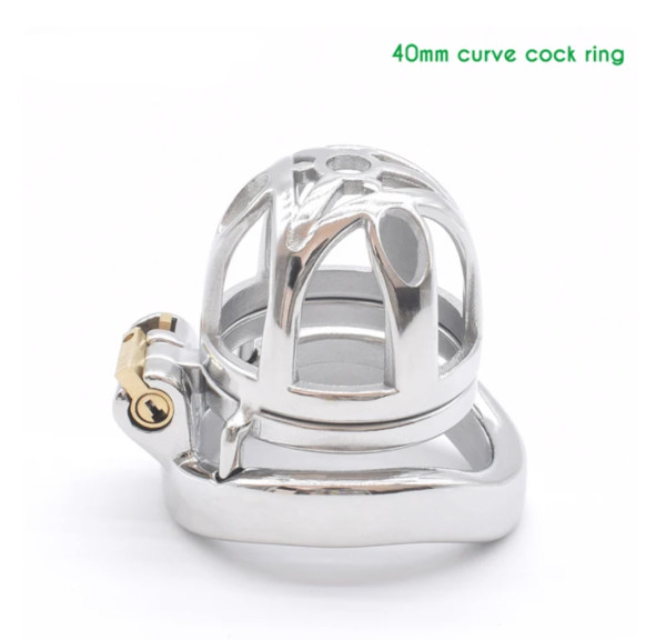 Small Hollowed Metal Chastity Cage with Urine Hole — product image 3