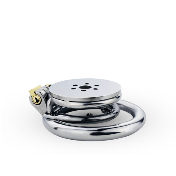 Flat Chastity Cage with Detachable Metal Catheter and Anti-Drop Ring — product image 4
