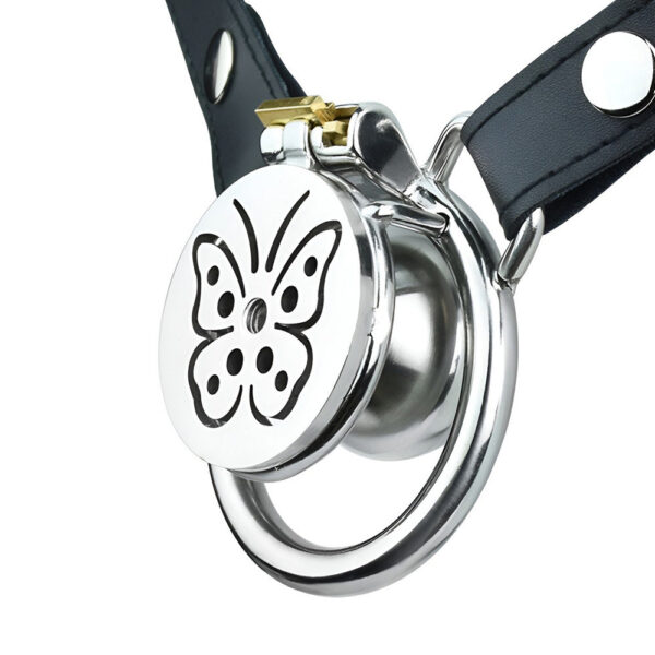 Butterfly Inverted Chastity Cage with PU Belt and Silicone Catheter — product image 11
