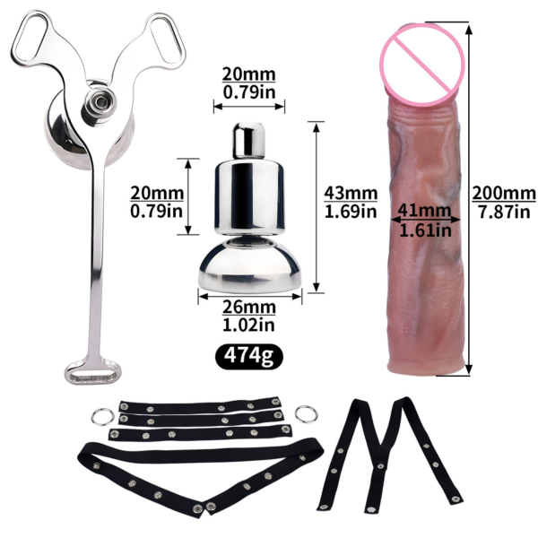 Micro Inverted Chastity Cage Belt with Realistic Silicone Dildo — product image 12