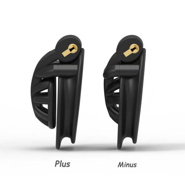Positive / Negative Resin Chastity Cage Set – Minus / Plus Chastity Device — image 5 Positive / Negative Resin Chastity Cage Set – Minus / Plus Chastity Device — product image 5