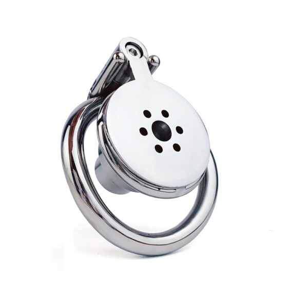 Stainless Steel Flat Inverted Chastity Cage with Cylinder – Type B — product image 12
