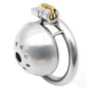 Stainless Steel Round Cock Cage with Urinary Catheter — product image 3