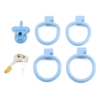 Slave Flat / Negative Chastity Cage with 4 Rings – Multicolor — product image 14