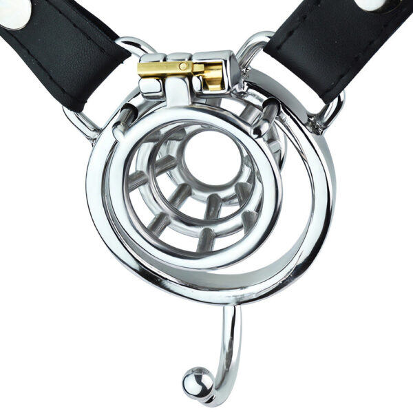 Negative Chastity Cage with Adjustable PU Strap — product image 6