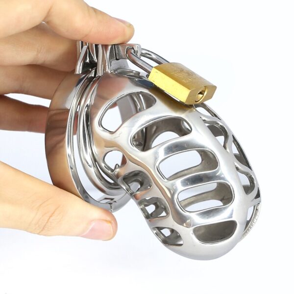 Metal Cock Cage with Spiked Penis Ring – Chastity Cage — product image 2