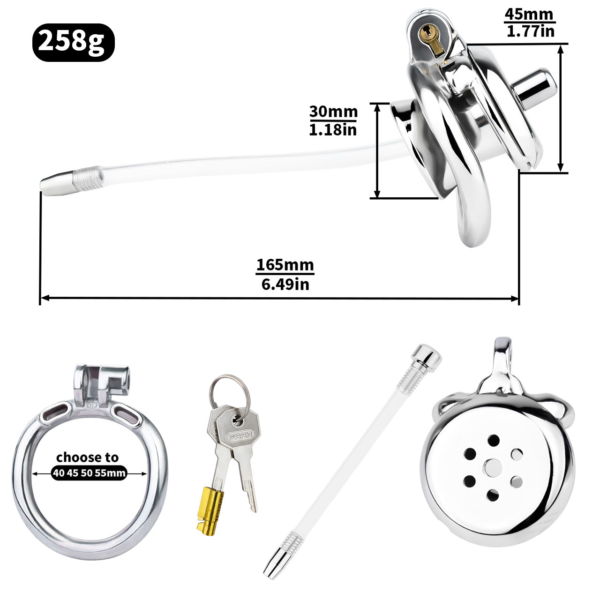 Sleek Inverted Chastity Cage with Removable Soft Silicone Catheter — image 2 Sleek Inverted Chastity Cage with Removable Soft Silicone Catheter — product image 2