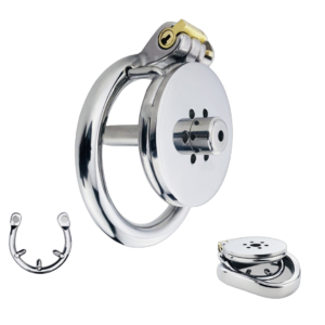Flat Chastity Cage with Detachable Metal Catheter and Anti-Drop Ring — product image 1