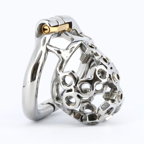 Spiked Chastity Cage – Adjustable Small Metal Cock Cage — product image 3