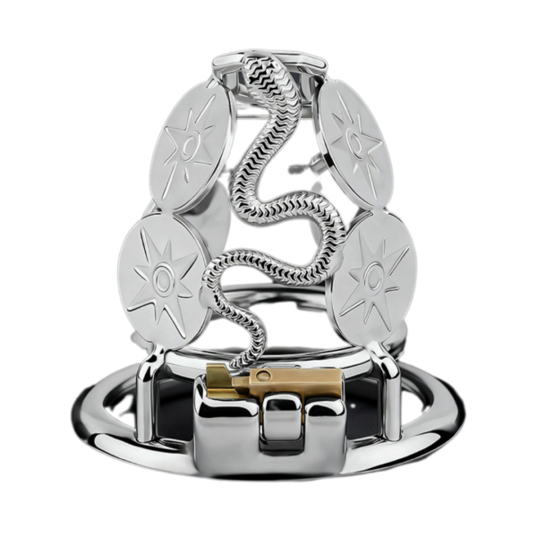Stainless Steel Snake Guard Locking Chastity Cage (Short / Long) — product image 4
