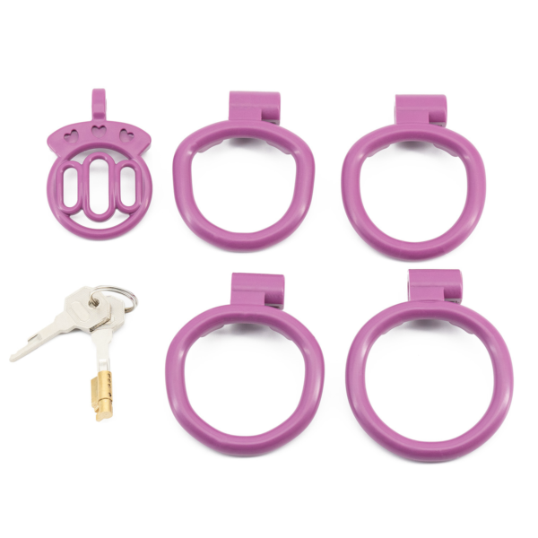 Plastic Flat Chastity Cage with 4 Rings – Multicolor — product image 13