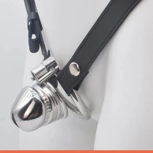 Metal Small Penis Chastity Cage with PU Strap — product image 9