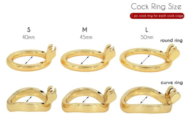 Curved Metal Gold Chastity Cage — product image 3