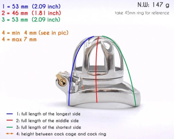 Small Hollowed Metal Chastity Cage with Urine Hole — product image 10