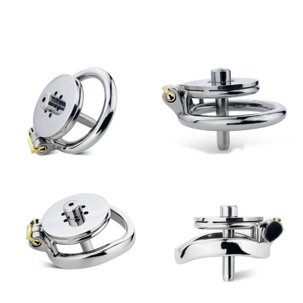Flat Chastity Cage with Detachable Metal Catheter and Anti-Drop Ring — product image 14