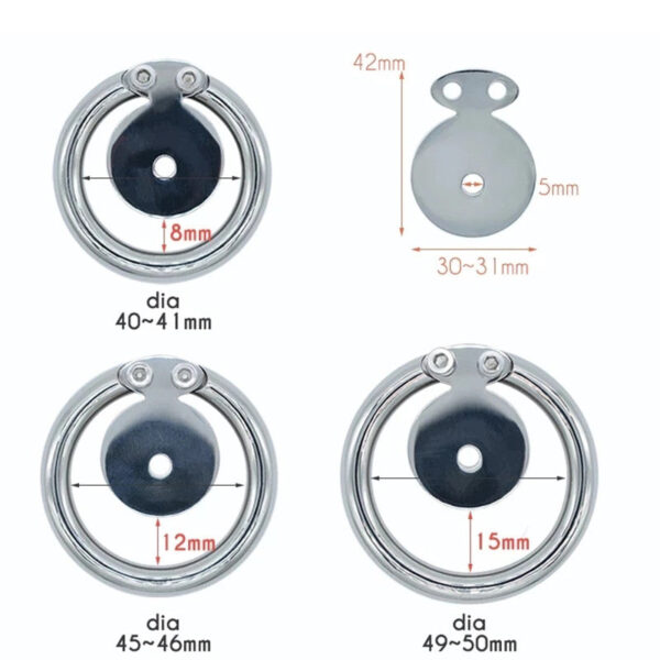 Flat Disc Inverted Chastity Cage with Steel Ball and Urethral Plug — product image 5