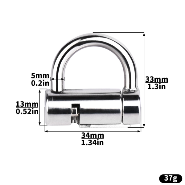 Stainless Steel Prince Albert Chastity Lock — product image 7