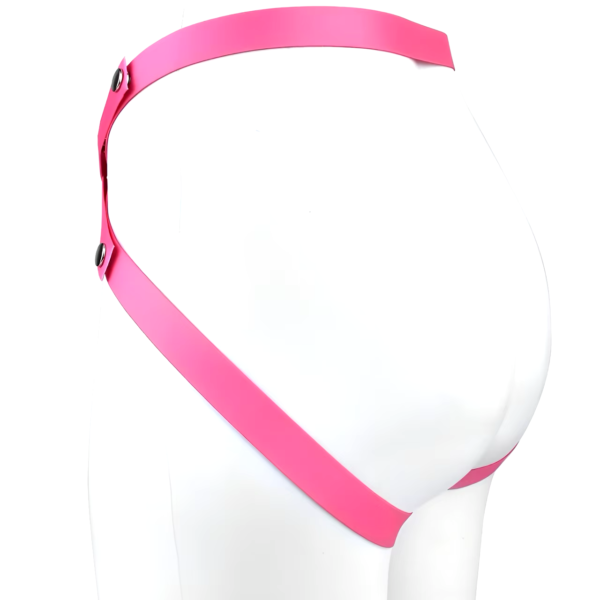 Triple-Support Elastic Strap for Chastity Cage – Black / Pink — product image 8