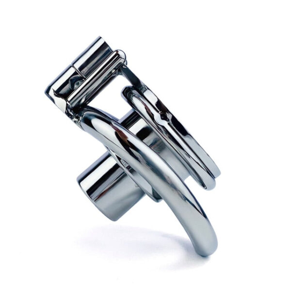 Stainless Steel Flat Inverted Chastity Cage with Cylinder – Type B — product image 11